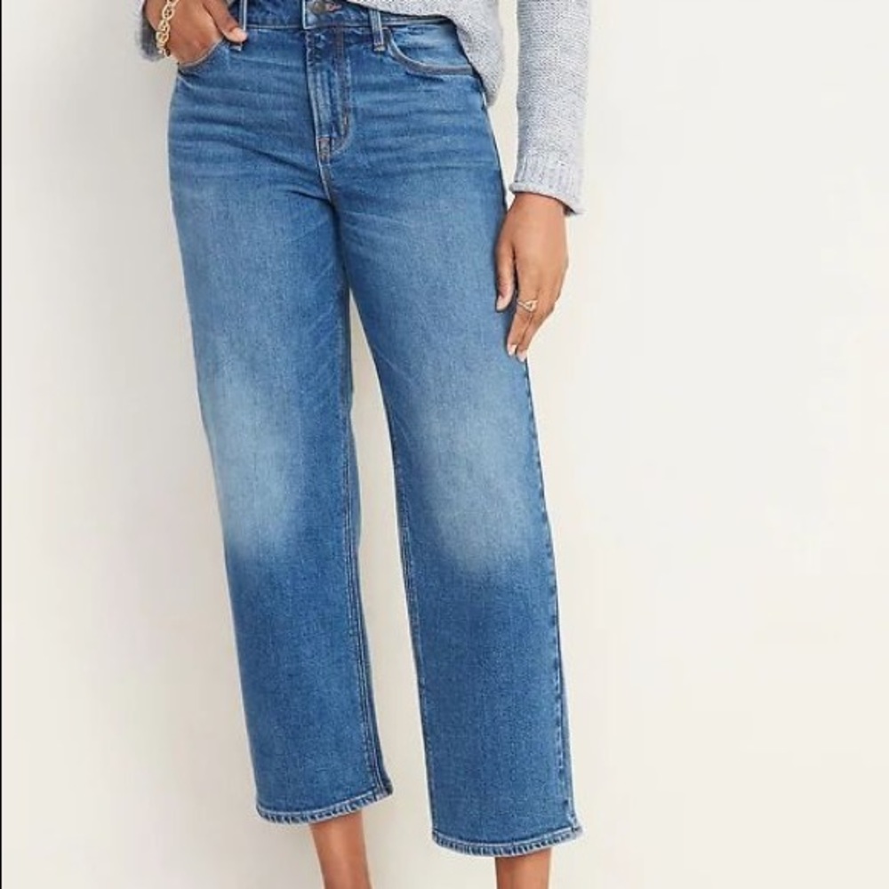 3/$50 High rise wide leg crop jeans